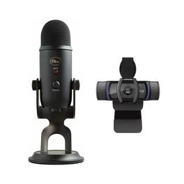 Blue Microphones - Blue Microphone Yeti USB Microphone Blackout with Logitech C920S HD Pro Webcam