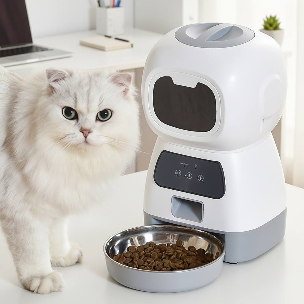 Alt View 1. Cluzine - WiFi Smart Control 3.5L Pet Feeder, Automatic Timed & Quantitative Food Dispenser - White.