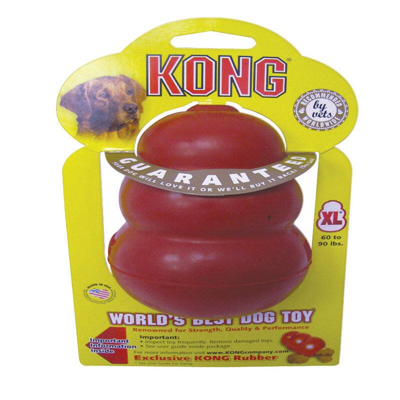 KONG ECOMENDE by vets FORLOWIDL FOUR CEARANTS (l 006 BACK! WILL IT LOVE IT WE'LL BUY OR XL 60 to 90 lbs. MADE - Ma WORLD'S DEOI DOG TOY Renowned for Strength, Quality & Performance Important: Important inspect toy frequently Remove damaged toys Information See useE guide inside package Inside For more information visit www.KONGcompany.com Exclusive KONG Rubber -e Eie Conde FO Sisting

KONG
GUARANTEED
WORLD'S BEST DOG TOY
Renowned for Strength, Quality & Performance
Important: Important Information Inside
- Inspect toy frequently
- Remove damaged toys
- See user guide inside package
For more information visit www.KONGcompany.com
Exclusive KONG Rubber