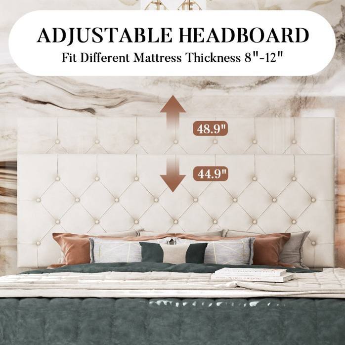 ADJUSTABLE HEADBOARD
Fit Different Mattress Thickness 8"-12"
48.9"
44.9"