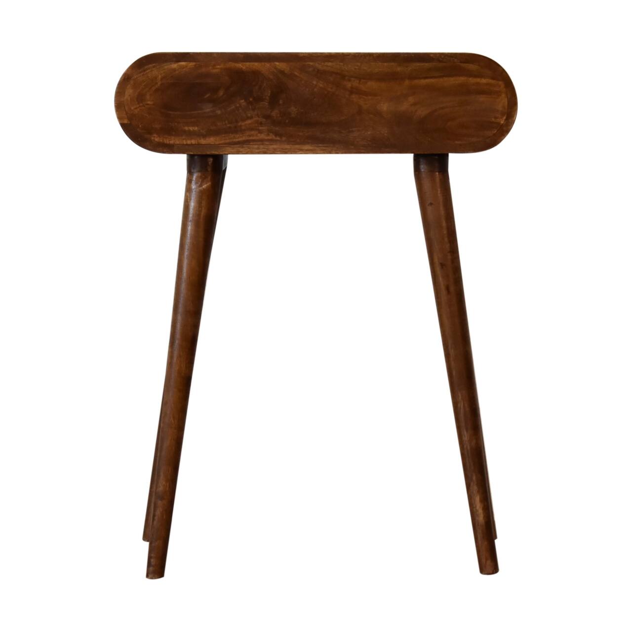 Alt View 6. Artisan Furniture - Artisan Furniture Solid Wood Mini Round Chestnut Console, 1 Drawer, Dark Brown - Brown.