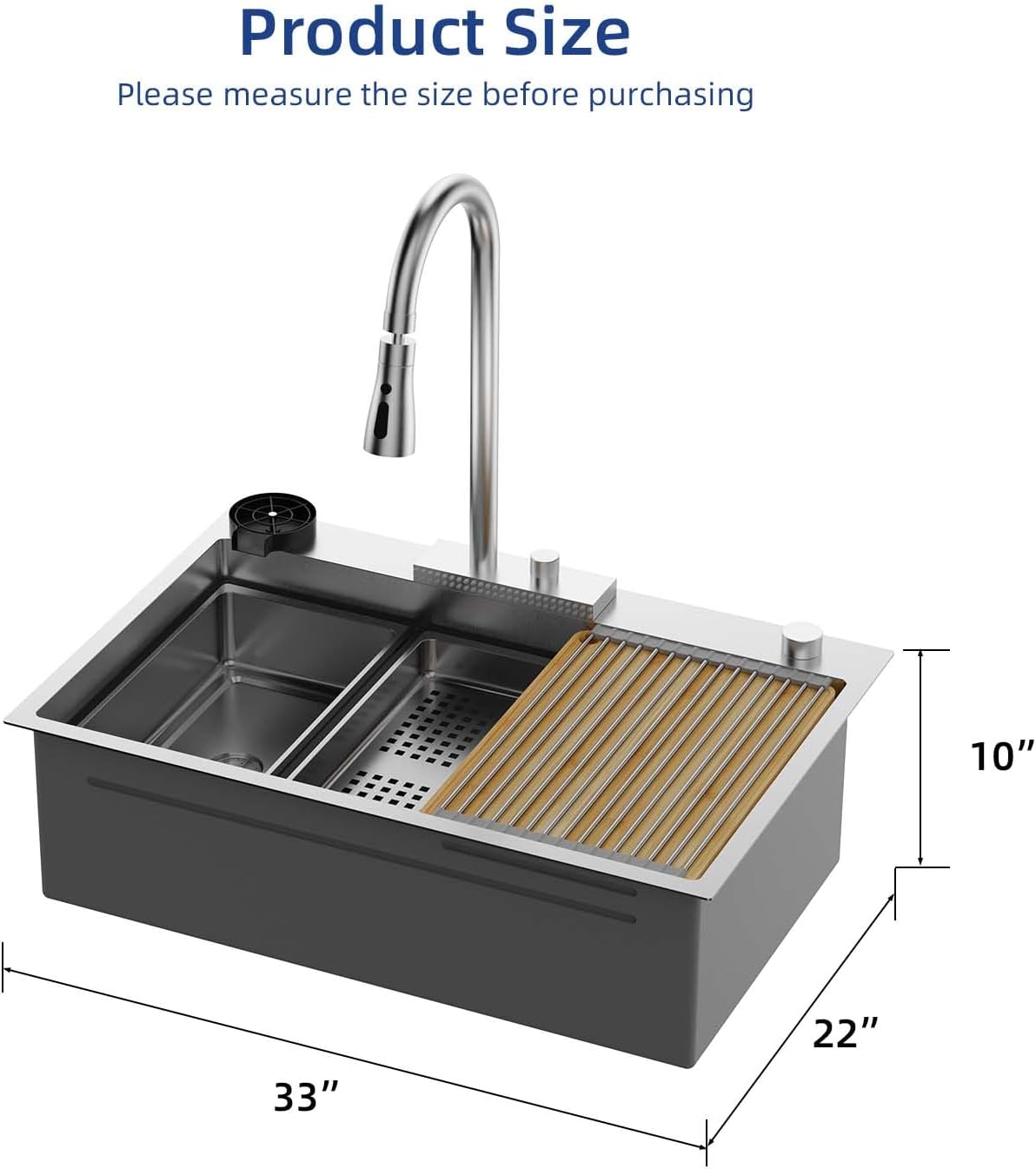 Product Size  
Please measure the size before purchasing  
10" 33" 22"