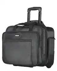 Front. VEVOR - Rolling Laptop Bag, Fits Up to 17.3 Inch Laptop, Wheeled Briefcase, Roller Computer Tote Bag - Black.