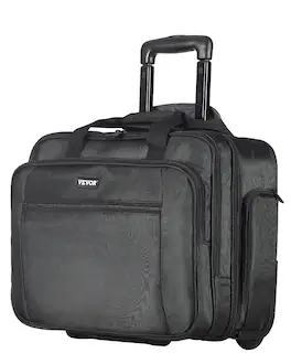 VEVOR - Rolling Laptop Bag, Fits Up to 17.3 Inch Laptop, Wheeled Briefcase, Roller Computer Tote Bag - Black