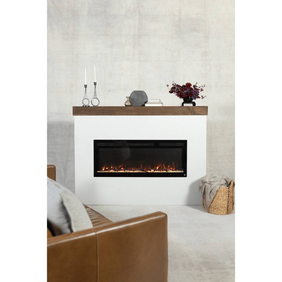Alt View 4. Touchstone Home Products - 46 in. Wall Mounted Recessed Sideline Fury Smart Electric Fireplace 1500W - Black.