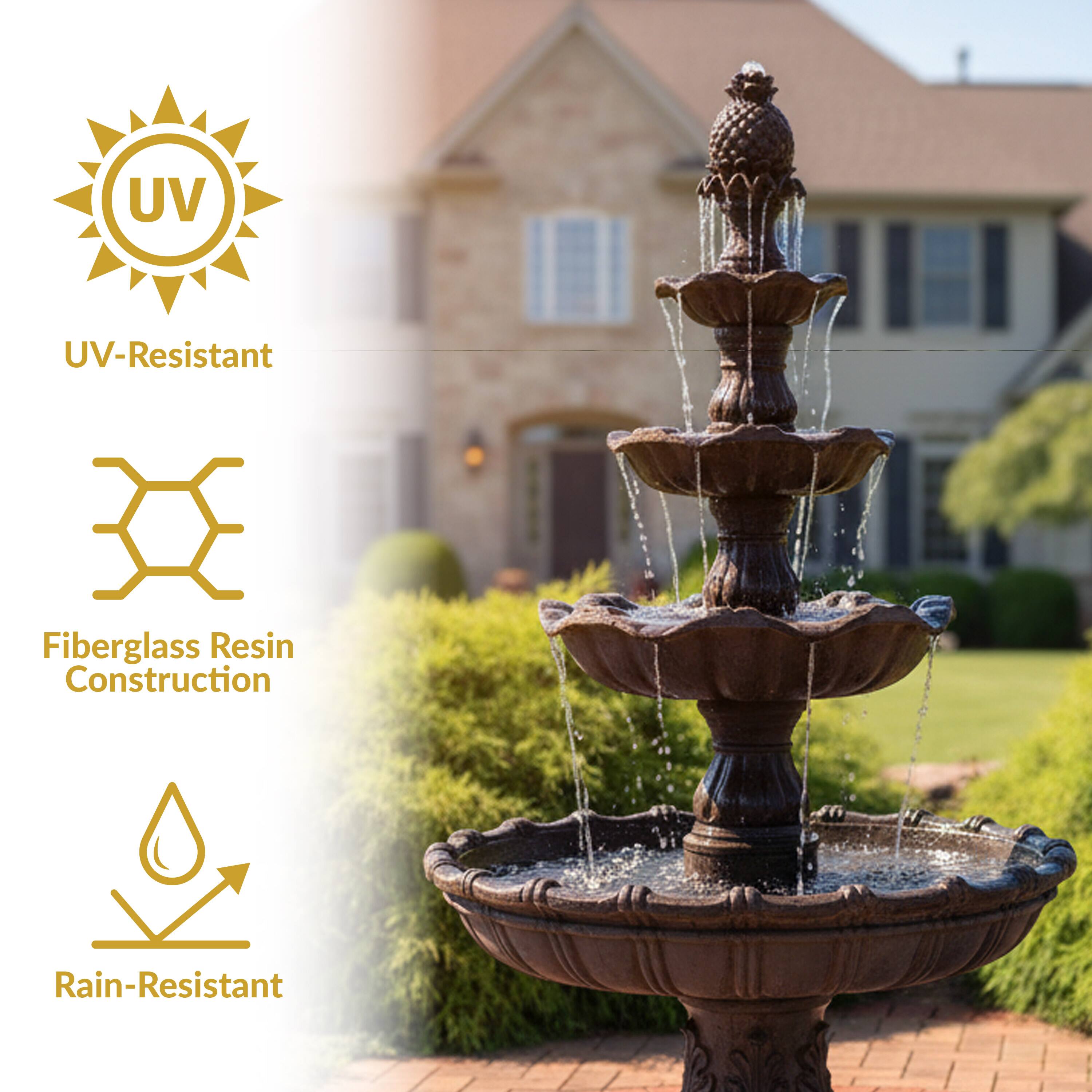 UV-Resistant  
Fiberglass Resin Construction  
Rain-Resistant