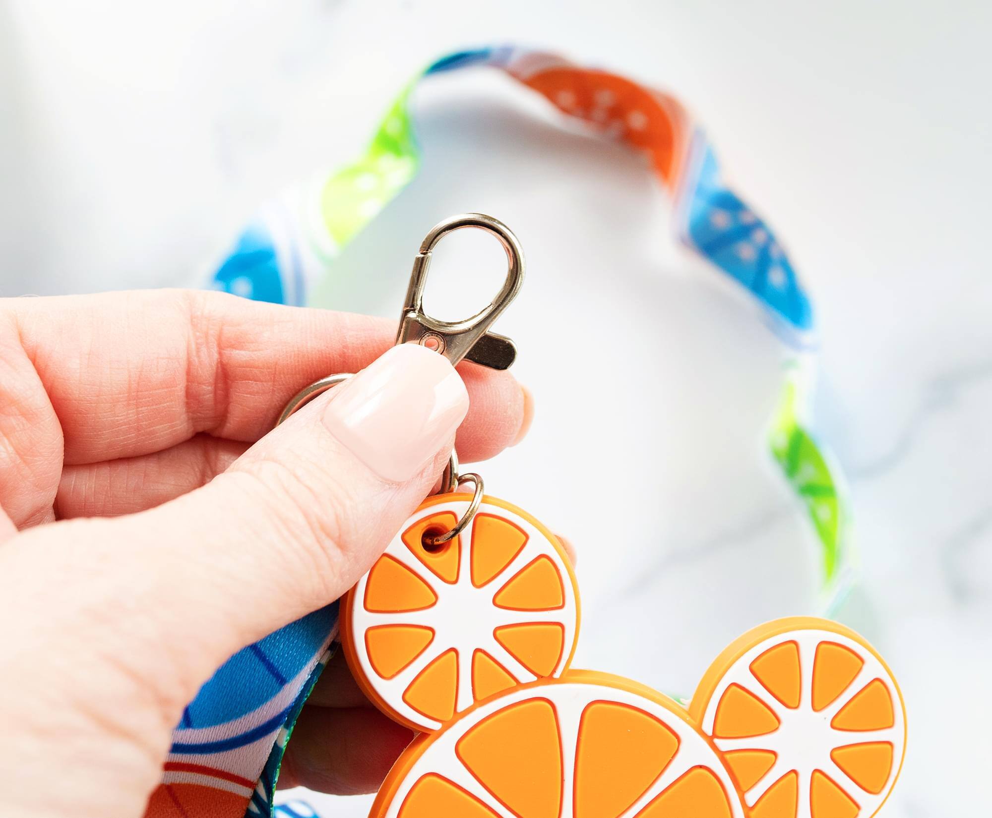 Alt View 3. Disney - Disney Mickey Mouse Fruit Lanyard With Orange Charm - Orange.
