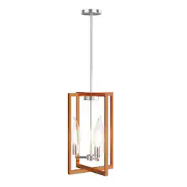 Gymax - 3-Lights Pendant Lamp Flush Mount Geometric Metal Chandelier w/ Iron Lamp Shade - Dark Gold,Nickel