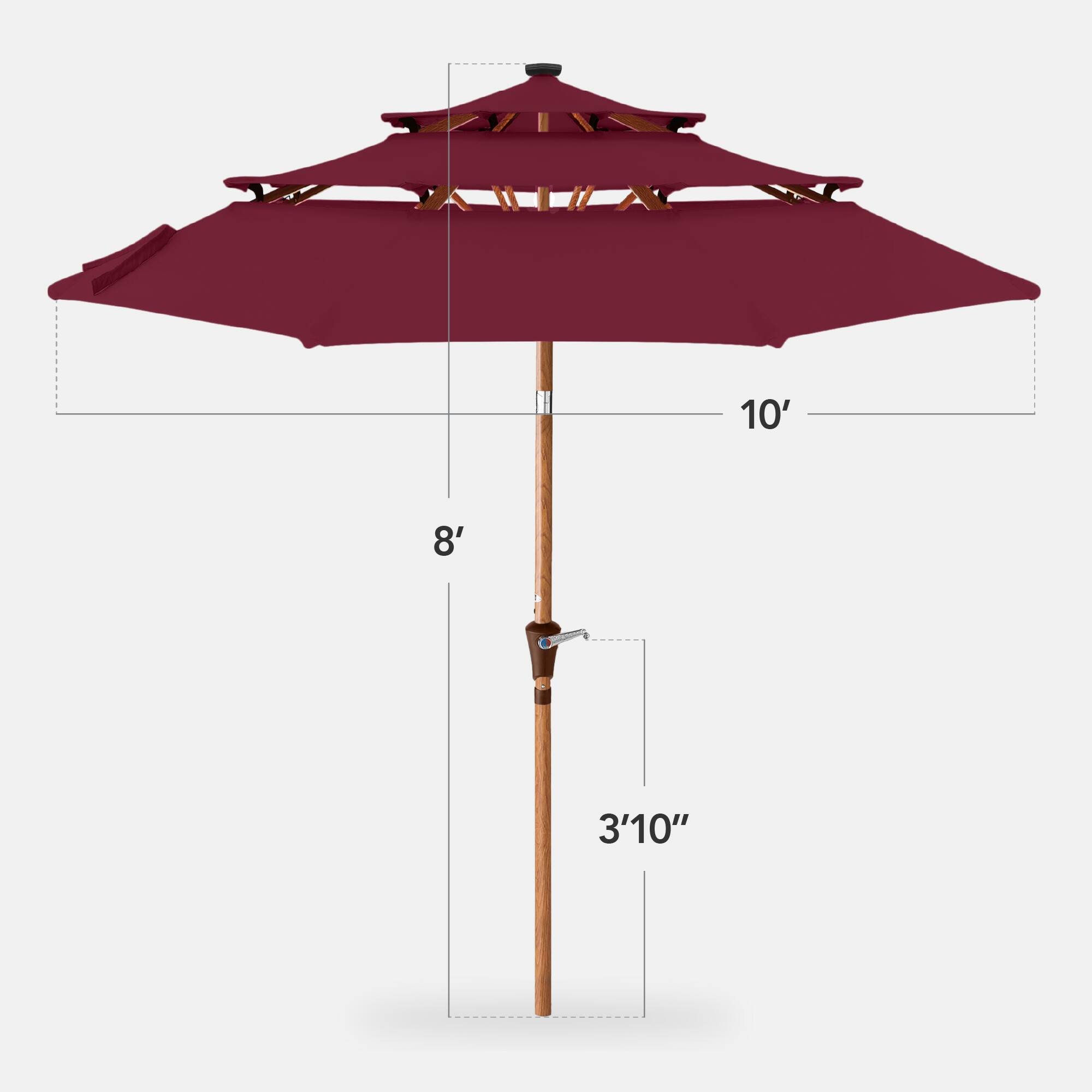 The corrected text is: 10', 8', 3'10".