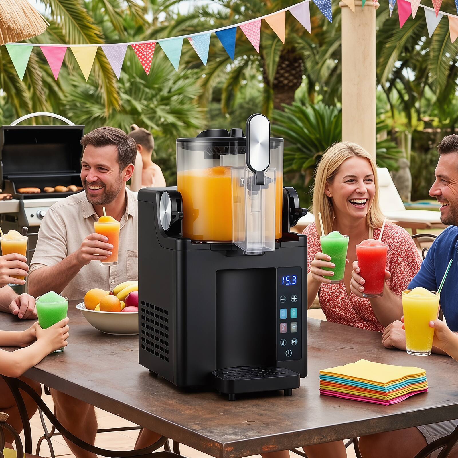 Alt View 1. Costway - Costway 68oz Slushie Machine for Home, No Ice Needed Frozen Drink Maker - Black.