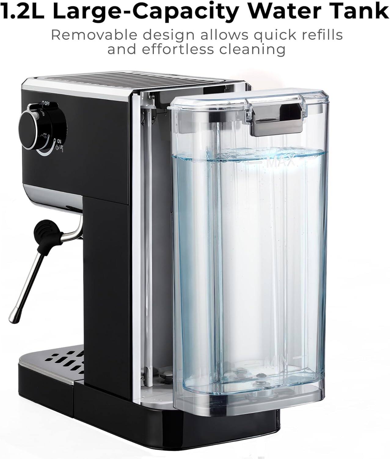 1.2L Large-Capacity Water Tank  
Removable design allows quick refills and effortless cleaning