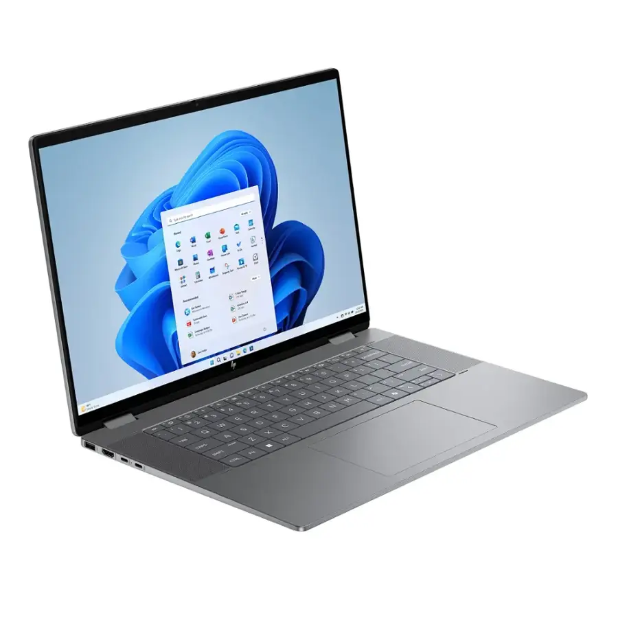 Alt View 15. HP - OmniBook X Flip 2-in-1 16" 2K Touch-Screen Laptop - AMD Ryzen 5 - 8GB Memory - 512GB SSD - Meteor Silver.
