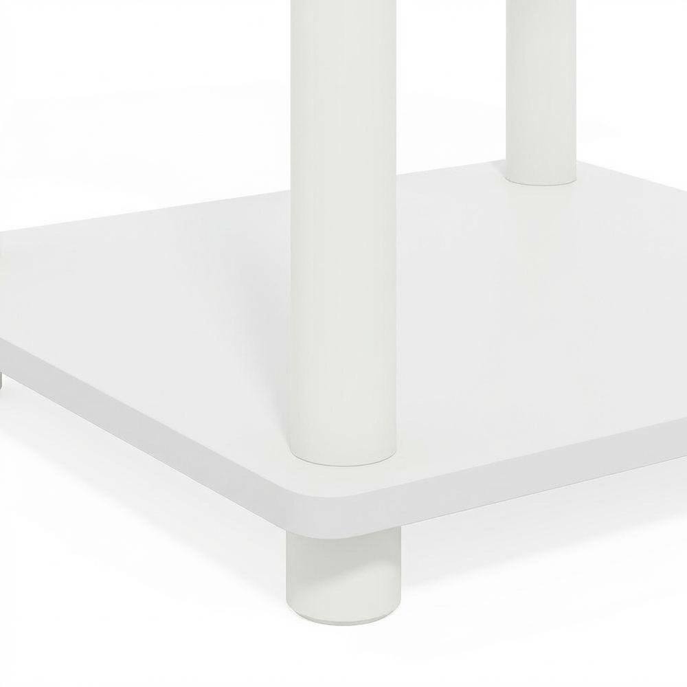 Alt View 2. FurniFact - Engineered Wood Bookcase with Tall Storage and Stylish Finish - White/White.
