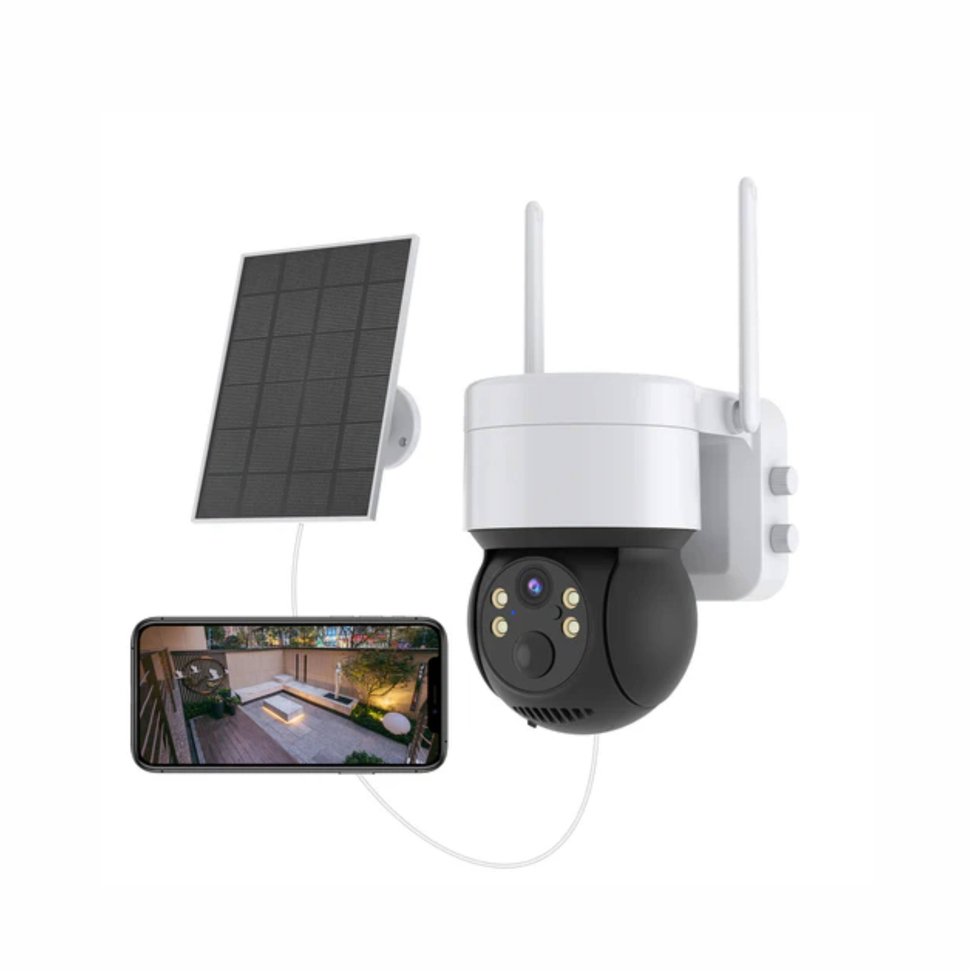 Front. eco4life - Smart WiFi Spotlight Battery Camera with Solar Power - WHITE.