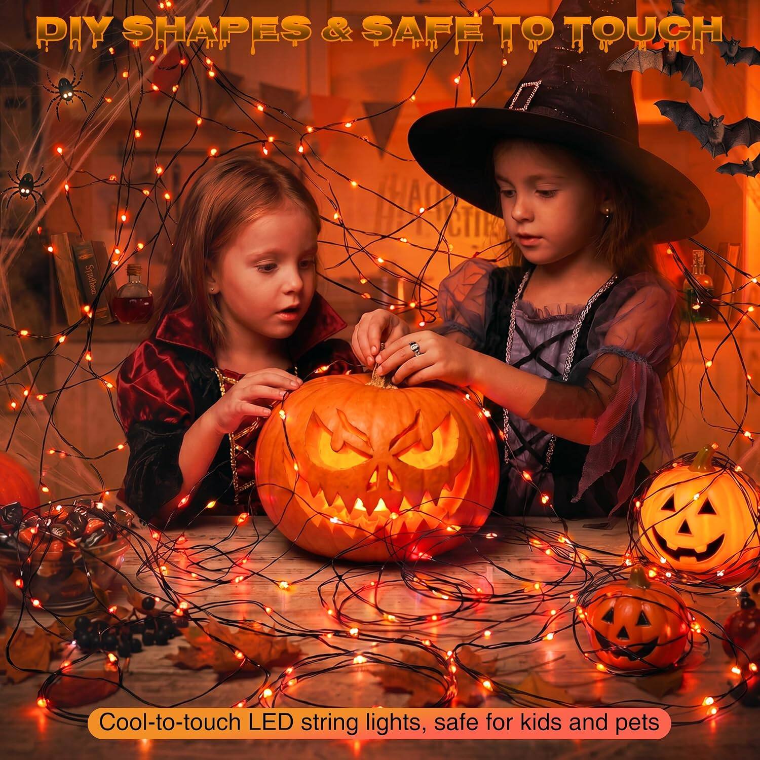 DIY SHAPES & SAFE TO TOUCH

Cool-to-touch LED string lights, safe for kids and pets