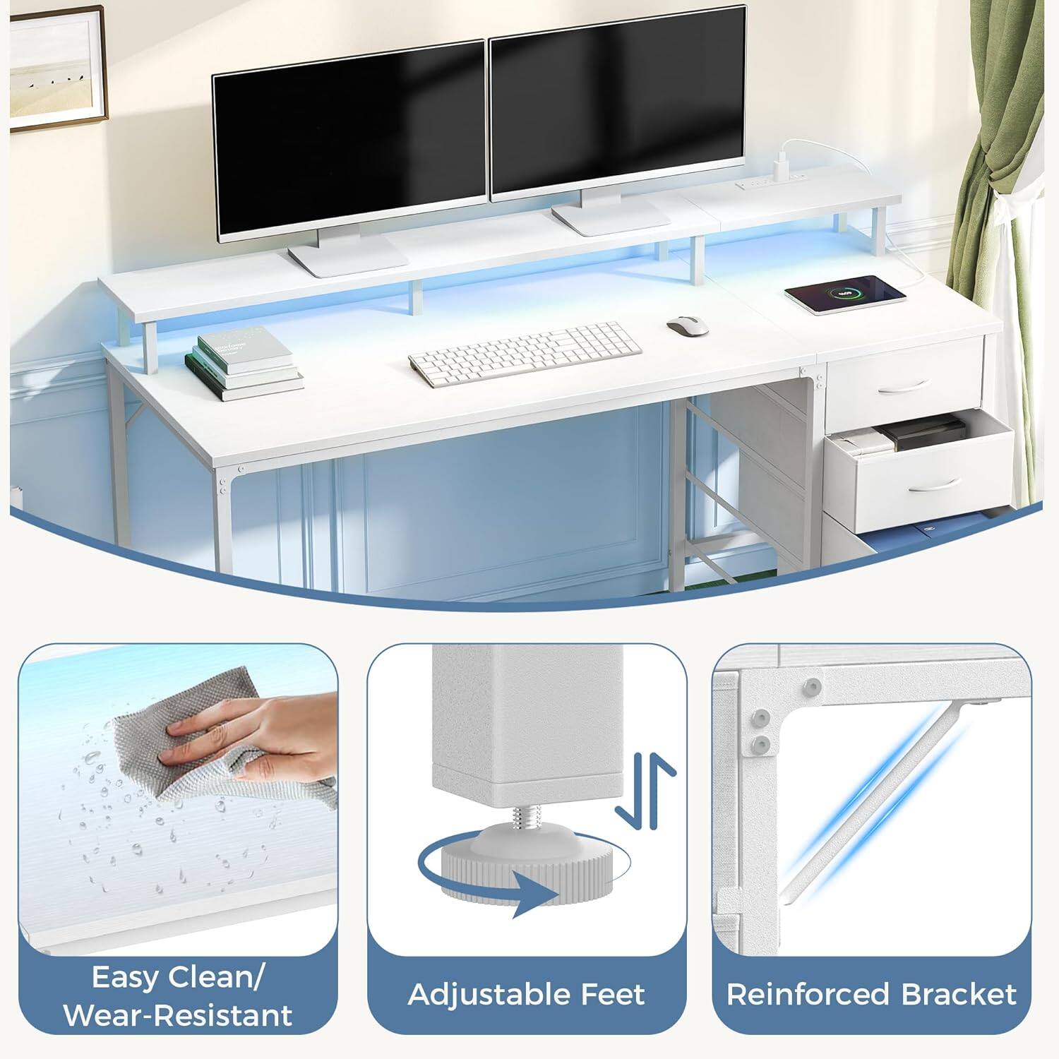 1L Easy Clean/ Wear-Resistant Adjustable Feet Reinforced Bracket