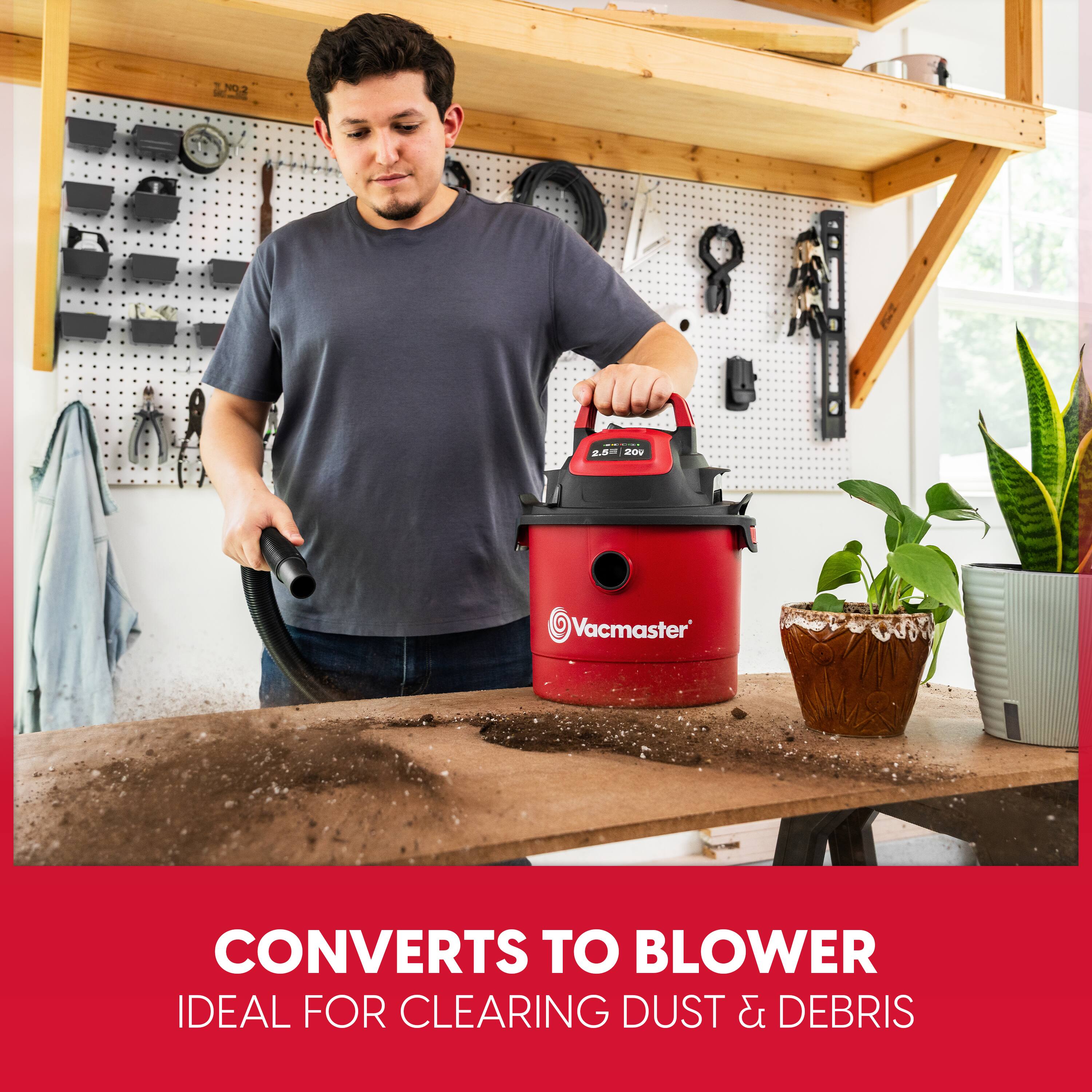 NO.2  
2.5 209  
Vacmaster  
CONVERTS TO BLOWER IDEAL FOR CLEARING DUST & DEBRIS