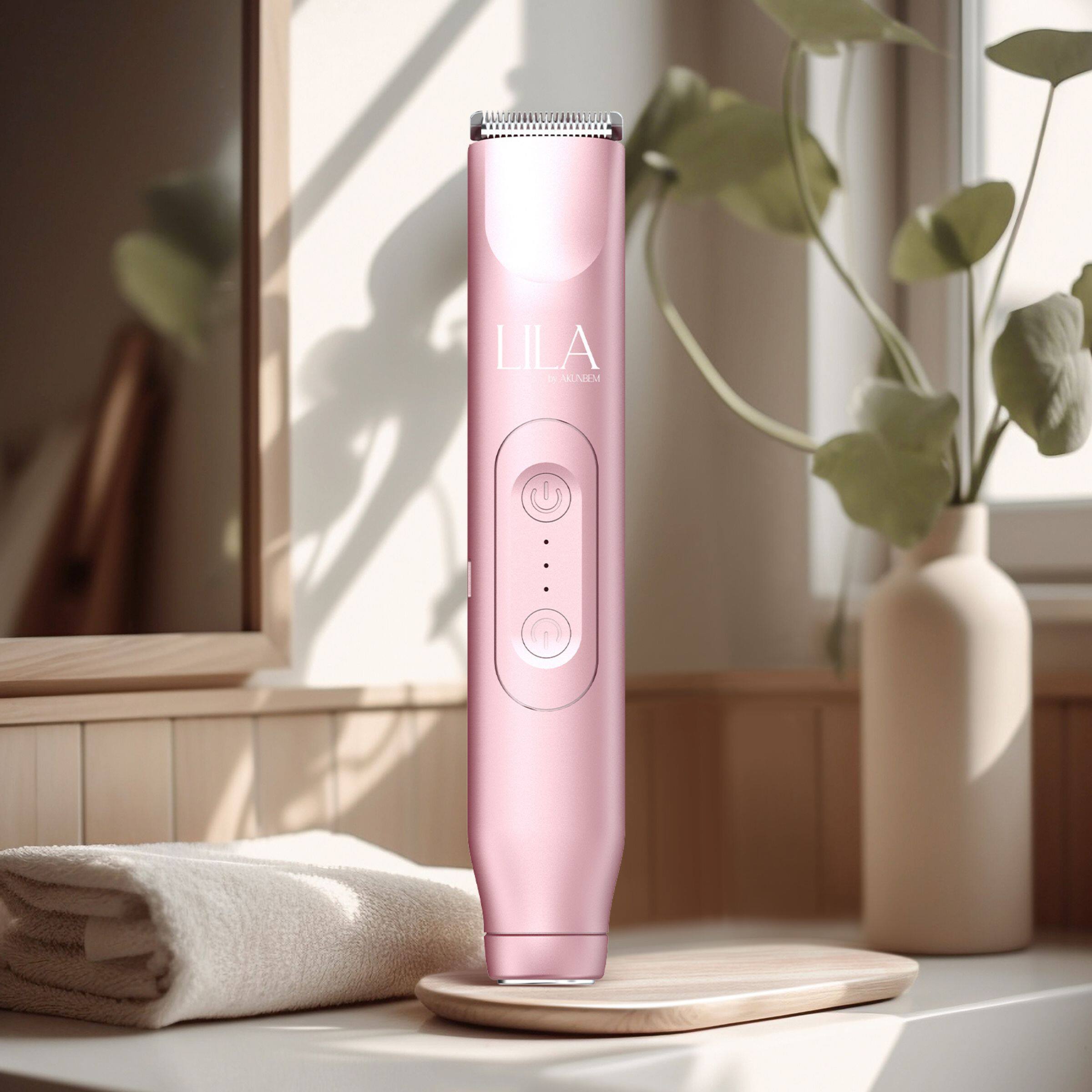 Lila - by AKUNBEM Glow G1 Pro 3-in-1 Portable Women Bikini Trimmer & Shaver - Pink