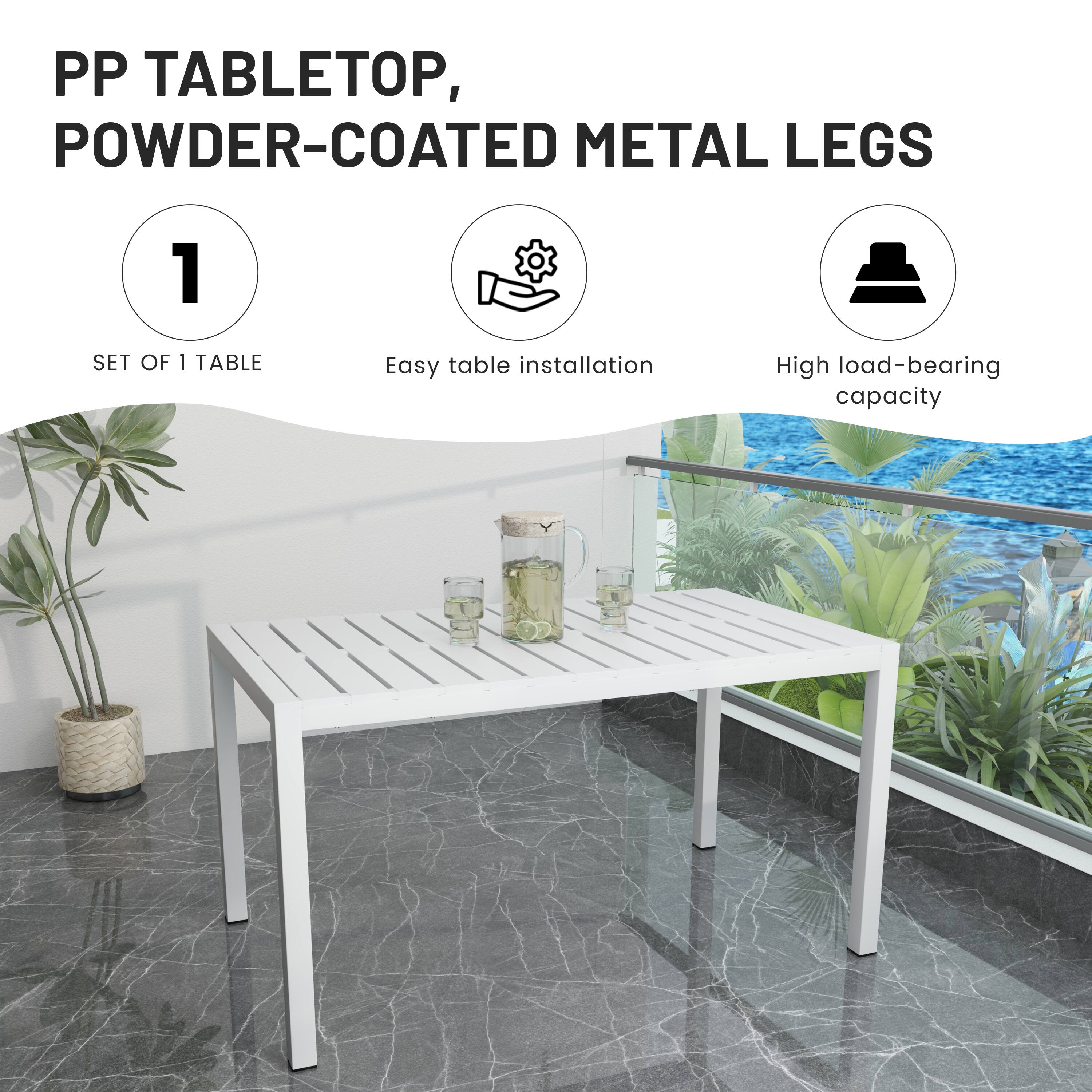 PP TABLETOP, POWDER-COATED METAL LEGS

1. SET OF 1 TABLE
2. Easy table installation
3. High load-bearing capacity