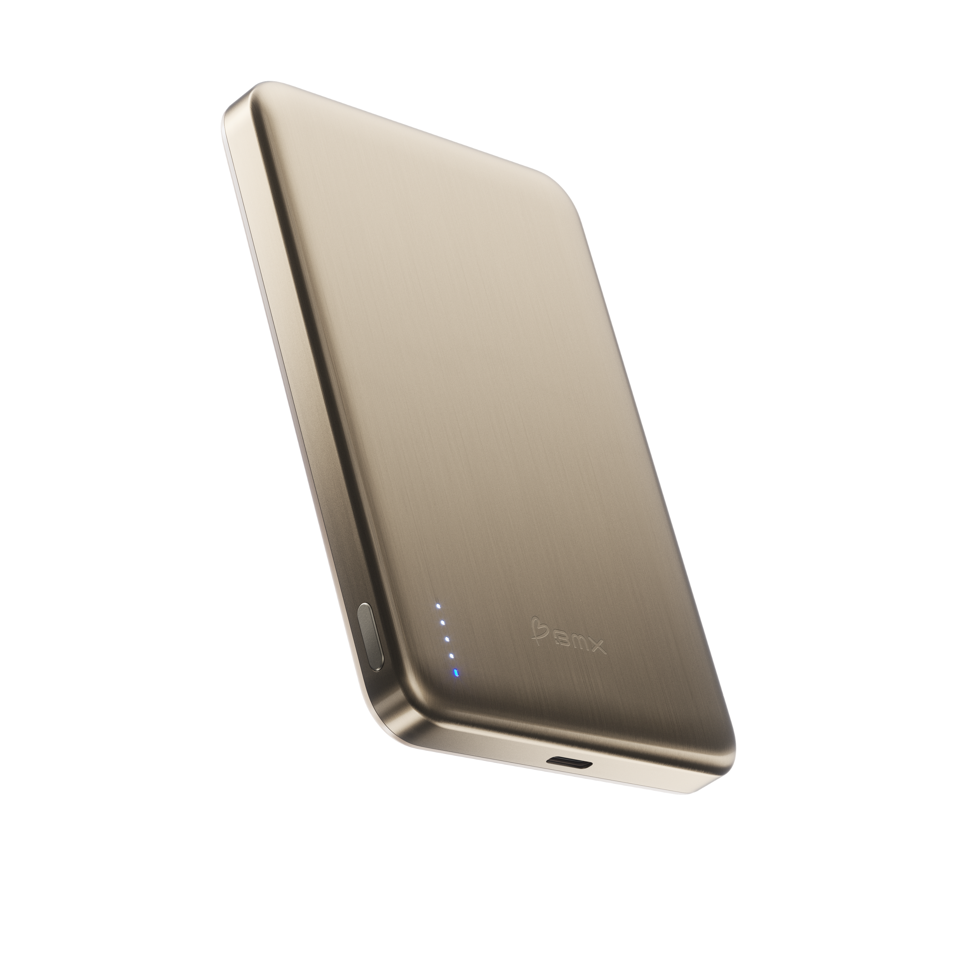 Angle. BMX - SolidSafe AIR 10K Magnetic Solid-State Power Bank - Gold.