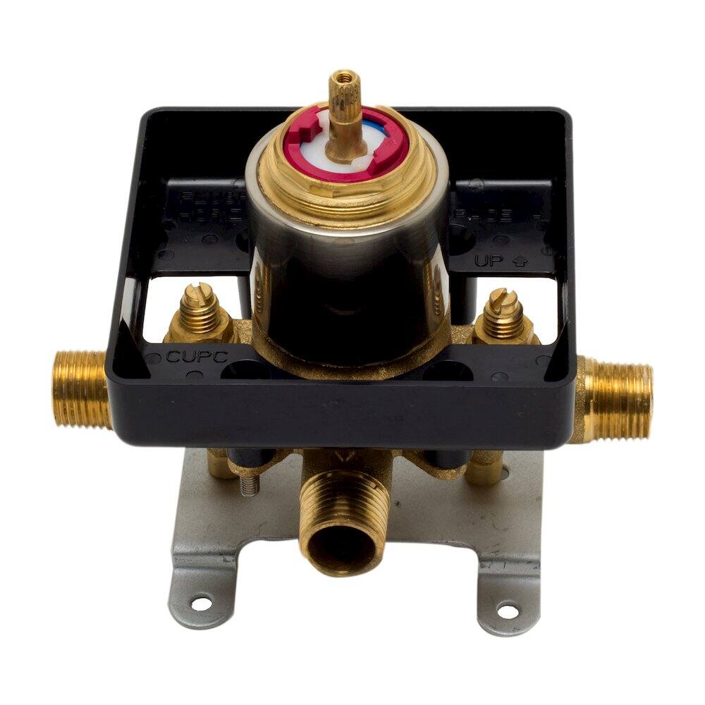 Angle. Alfi - Brushed Nickel Pressure Balanced Round Shower Mixer - Silver.