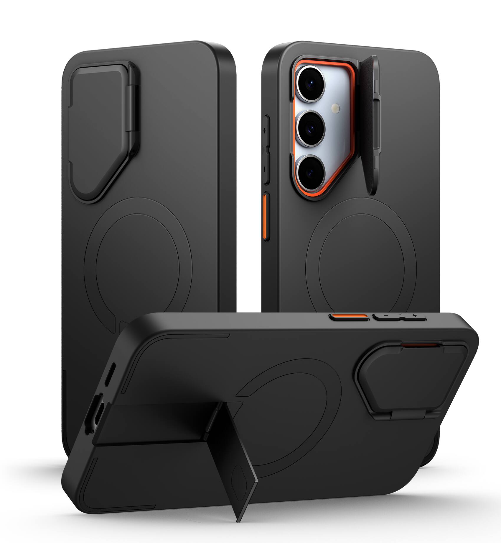 SURITCH - Phone Case for Samsung Galaxy S24 FE, Magnetic Shockproof Protective Cover with Camera Cover & Adjustable Kickstand - Aurora Black price history on PriceWatchPro