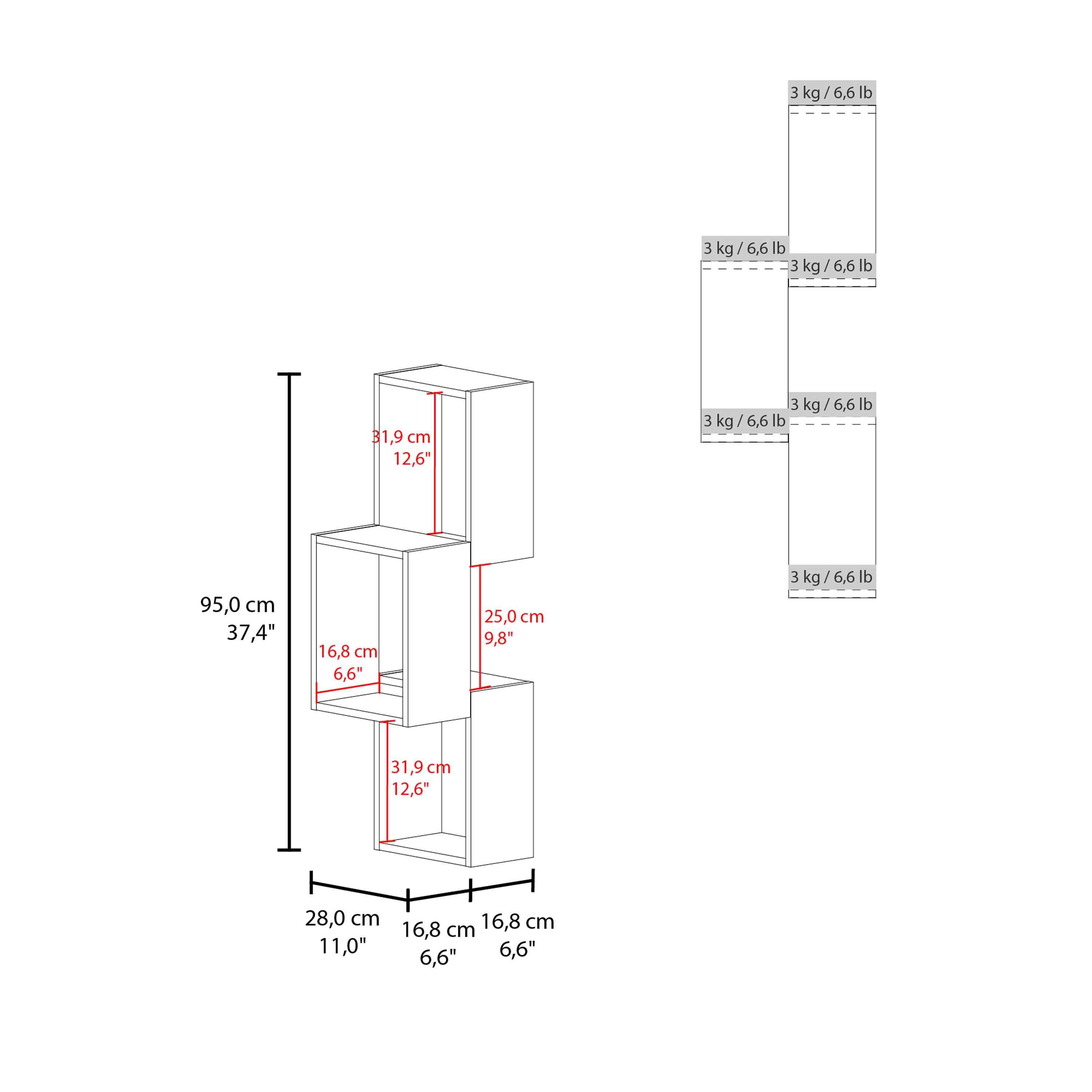 3 kg / 6.6 lb  
3 kg / 6.6 lb  
3 kg / 6.6 lb  
3 kg / 6.6 lb  

95.0 cm / 37.4"  
31.9 cm / 12.6"  
25.0 cm / 9.8"  
16.8 cm / 6.6"  
16.8 cm / 6.6"  
28.0 cm / 11.0"  

31.9 cm / 12.6"