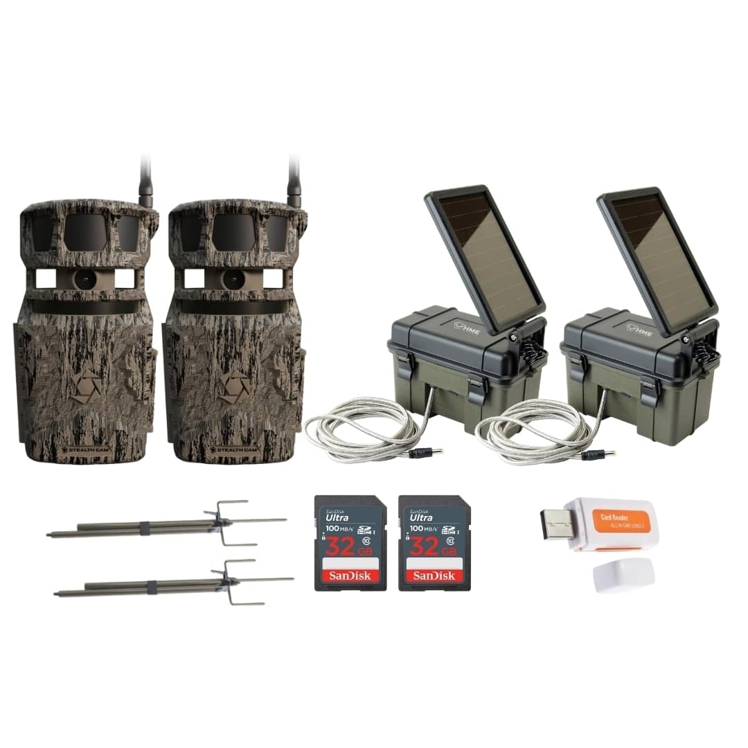 Stealth Cam - Revolver 40MP Pro 360 Degree Cellular Trail Camera with Solar Power Pack Mount Stick