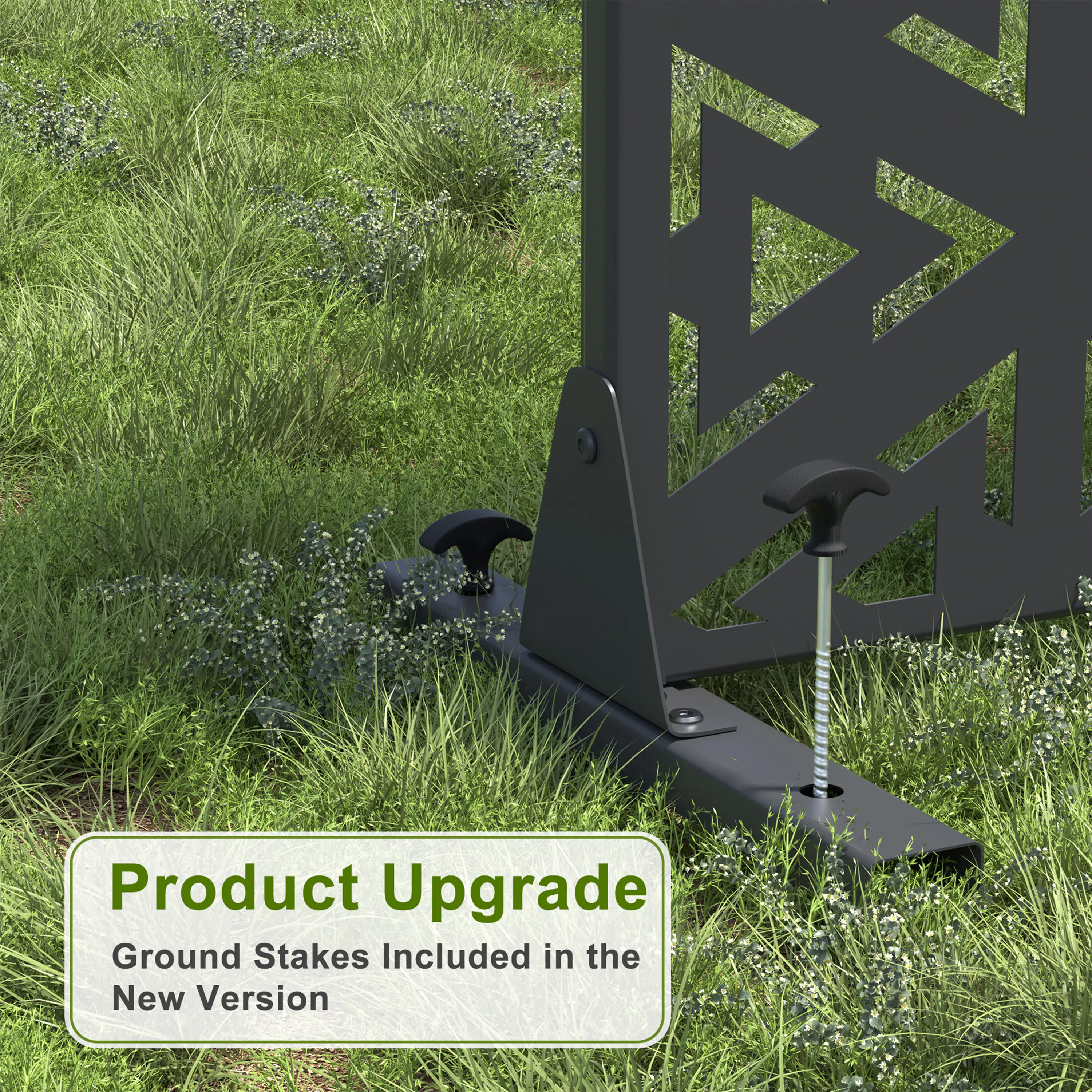 Product Upgrade  
Ground Stakes Included in the New Version
