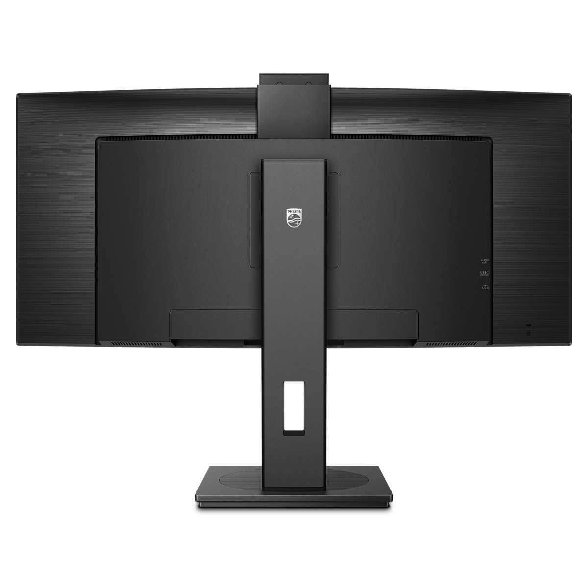 Left. Philips - Philips Ultrawide 34B1U5600CH 34" Class Webcam UW-QHD Curved Screen LCD Monitor - 21:9 - Textured Black - 34" Viewable - Black.