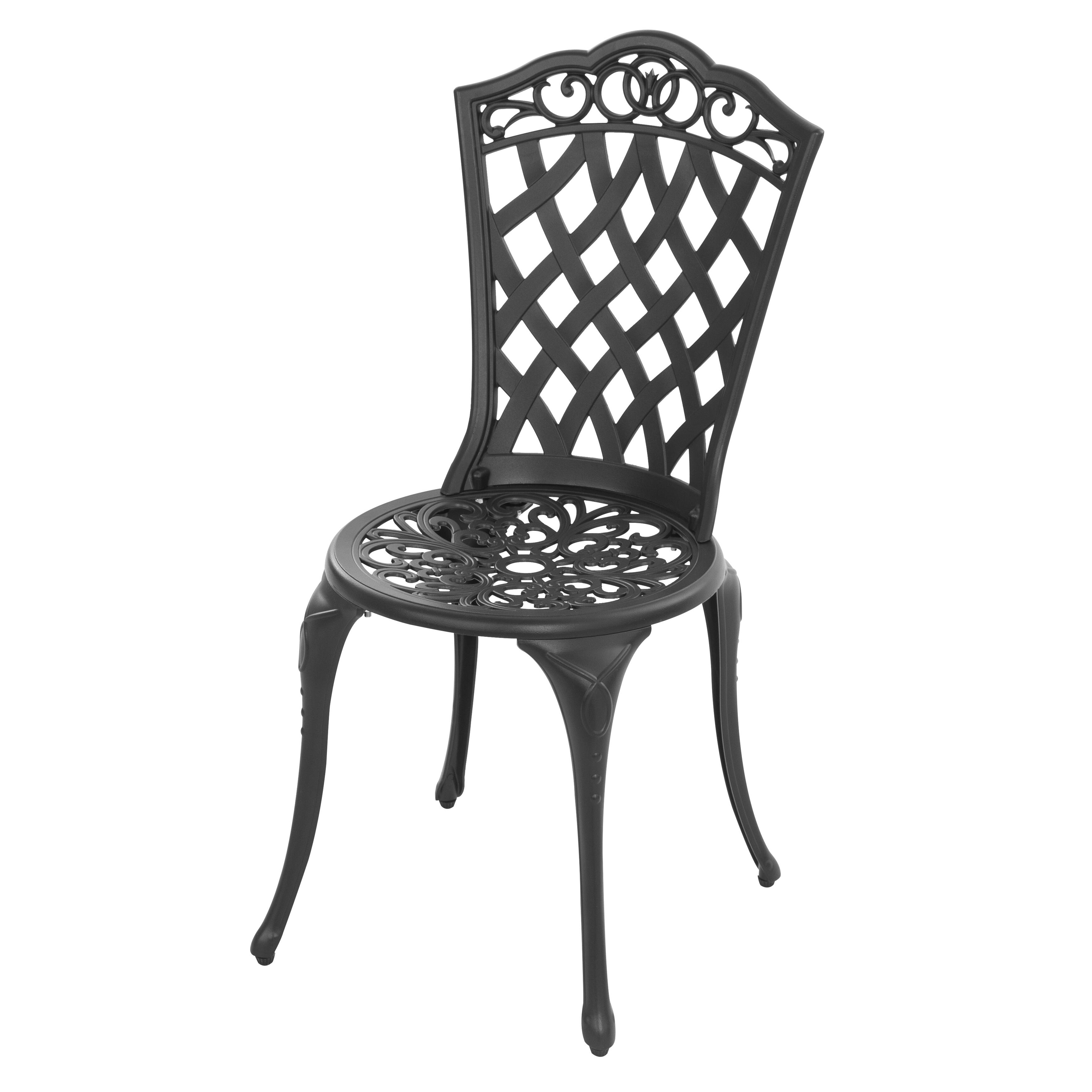 Alt View 6. Nuu Garden - 3-Piece Round Patio Bistro Set，Cast Aluminum Bistro Table with Umbrella Hole and Chairs Set of 2 - black.