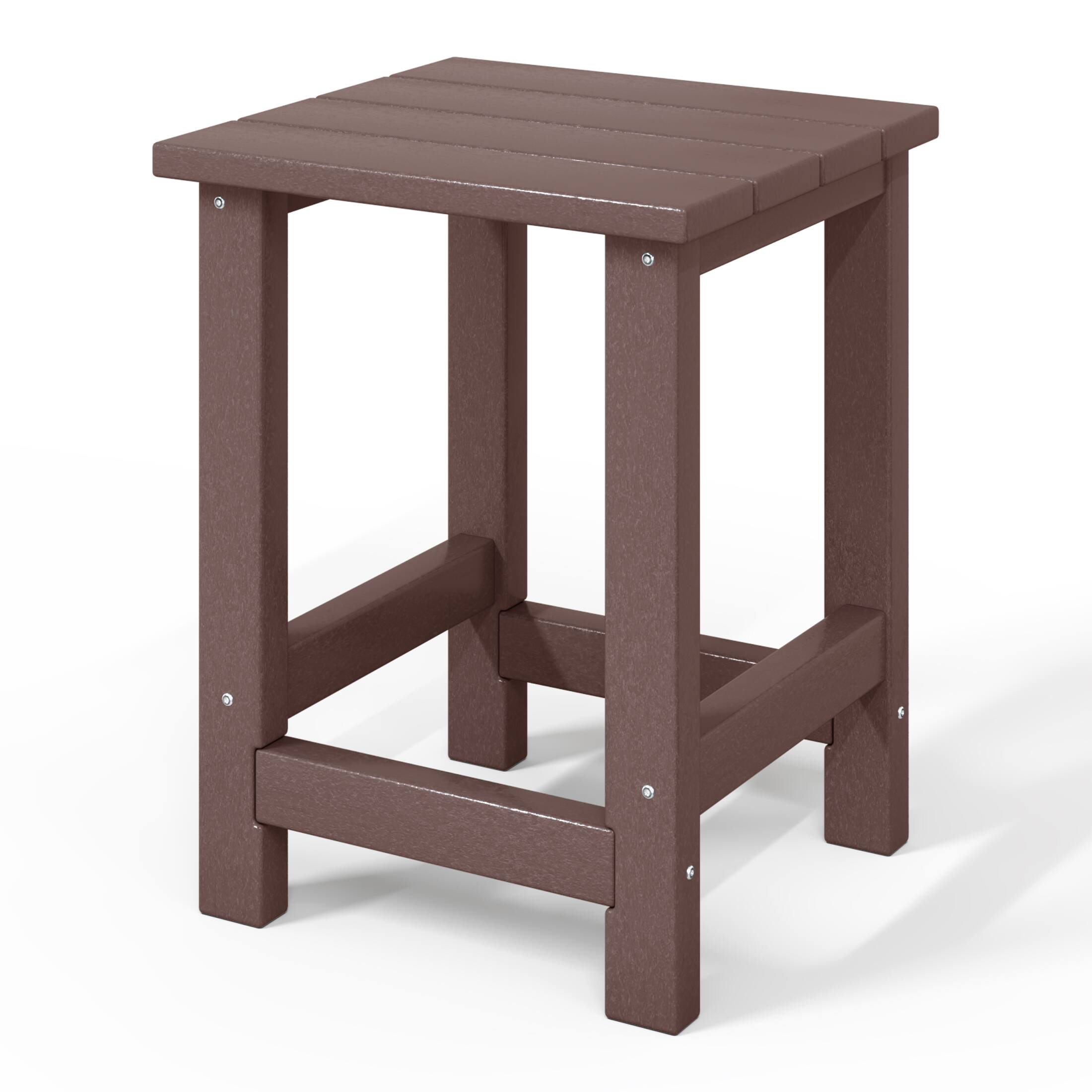 Back. WestinTrends - WestinTrends Malibu Kids Outdoor Patio Furniture HDPE Adirondack Square Side Table - Dark Brown.