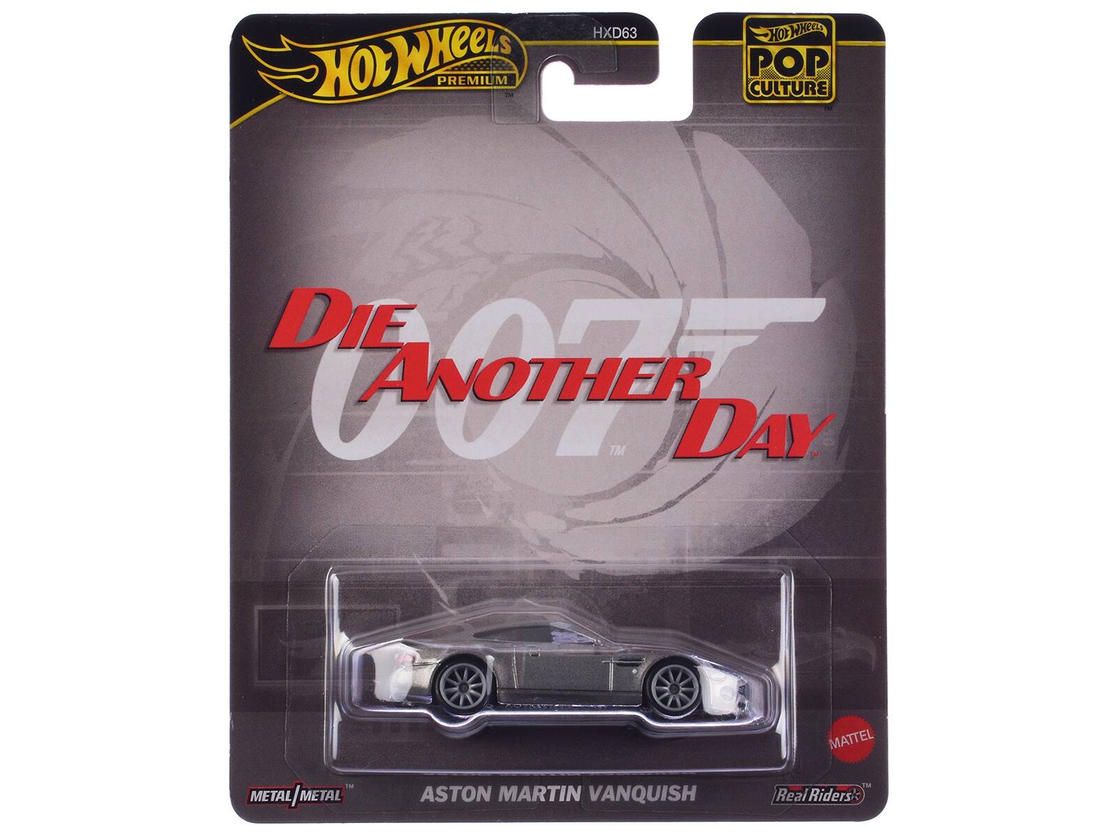 Hot Wheels Premium  
HXD63  
Hot Wheels Pop Culture  
Die Another Day  
Aston Martin Vanquish  
Metal/Metal  
Real Riders  
Mattel