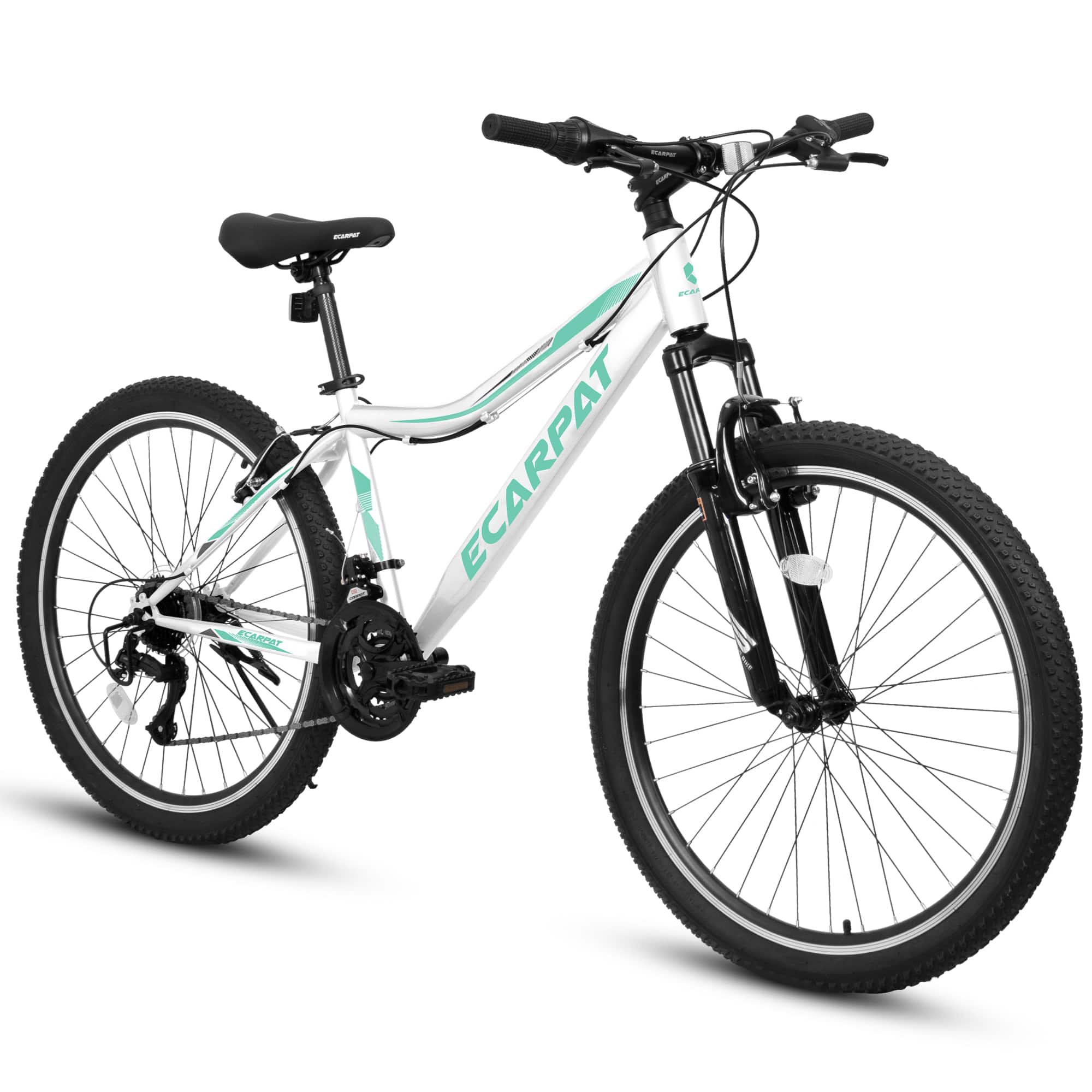 Chery Life - 26 in. 21-Speed V-Brake, Front Suspension Mountain Bike For Teenagers Girls - White