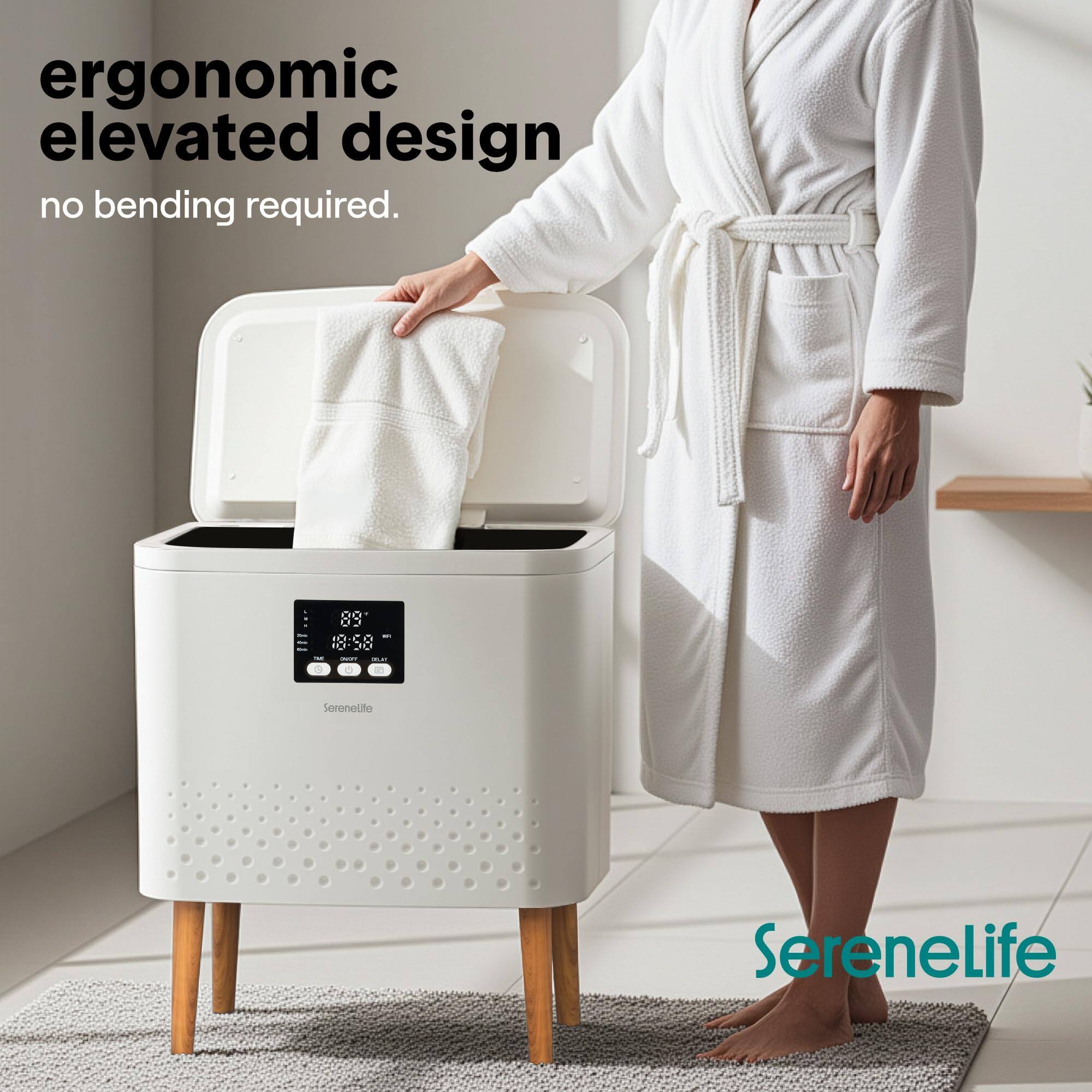 ergonomic elevated design  
no bending required.  

83°  
18:58  

Serenelife