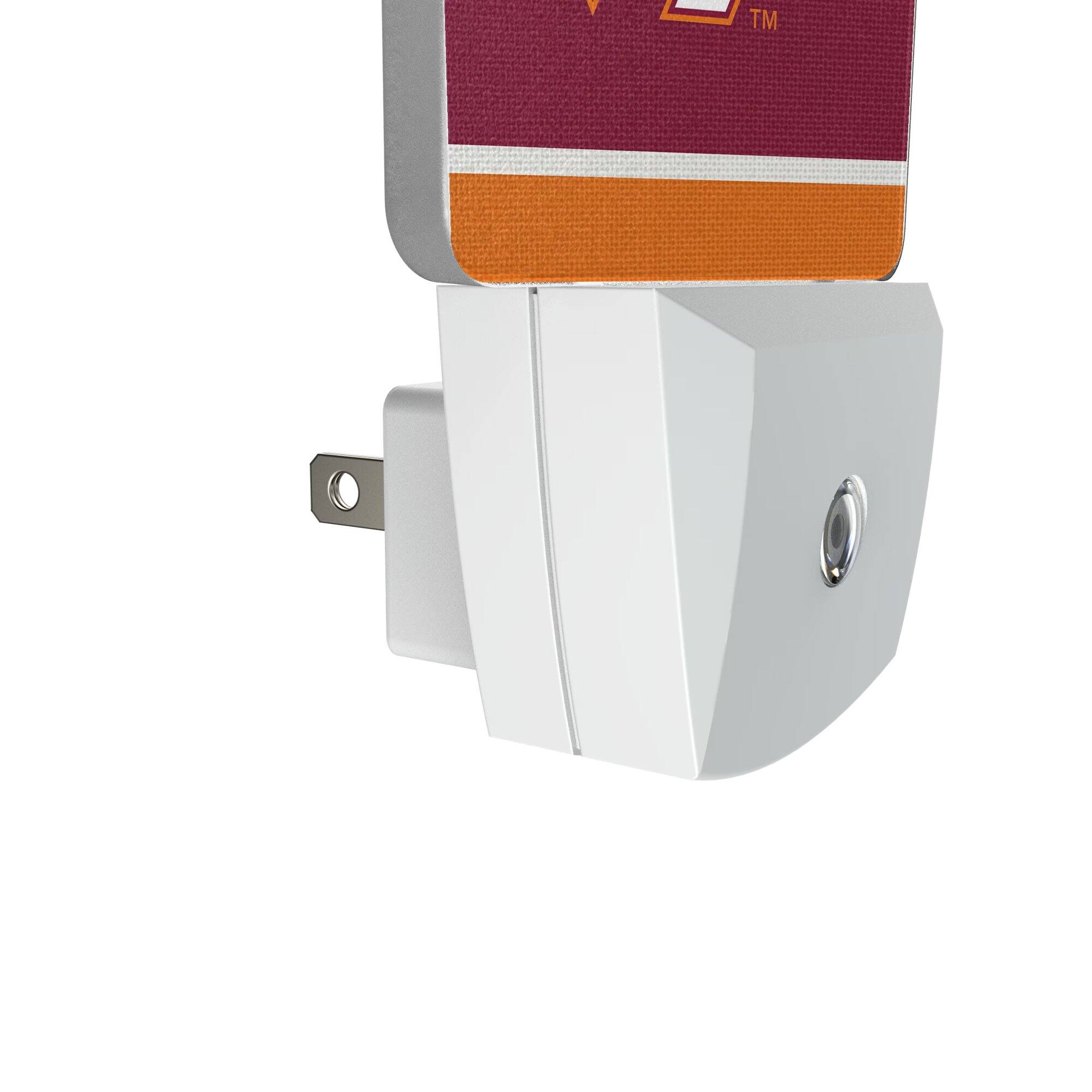 Alt View 2. Keyscaper - Virginia Tech Hokies Stripe Design Nightlight 2-Pack - Multicolor.