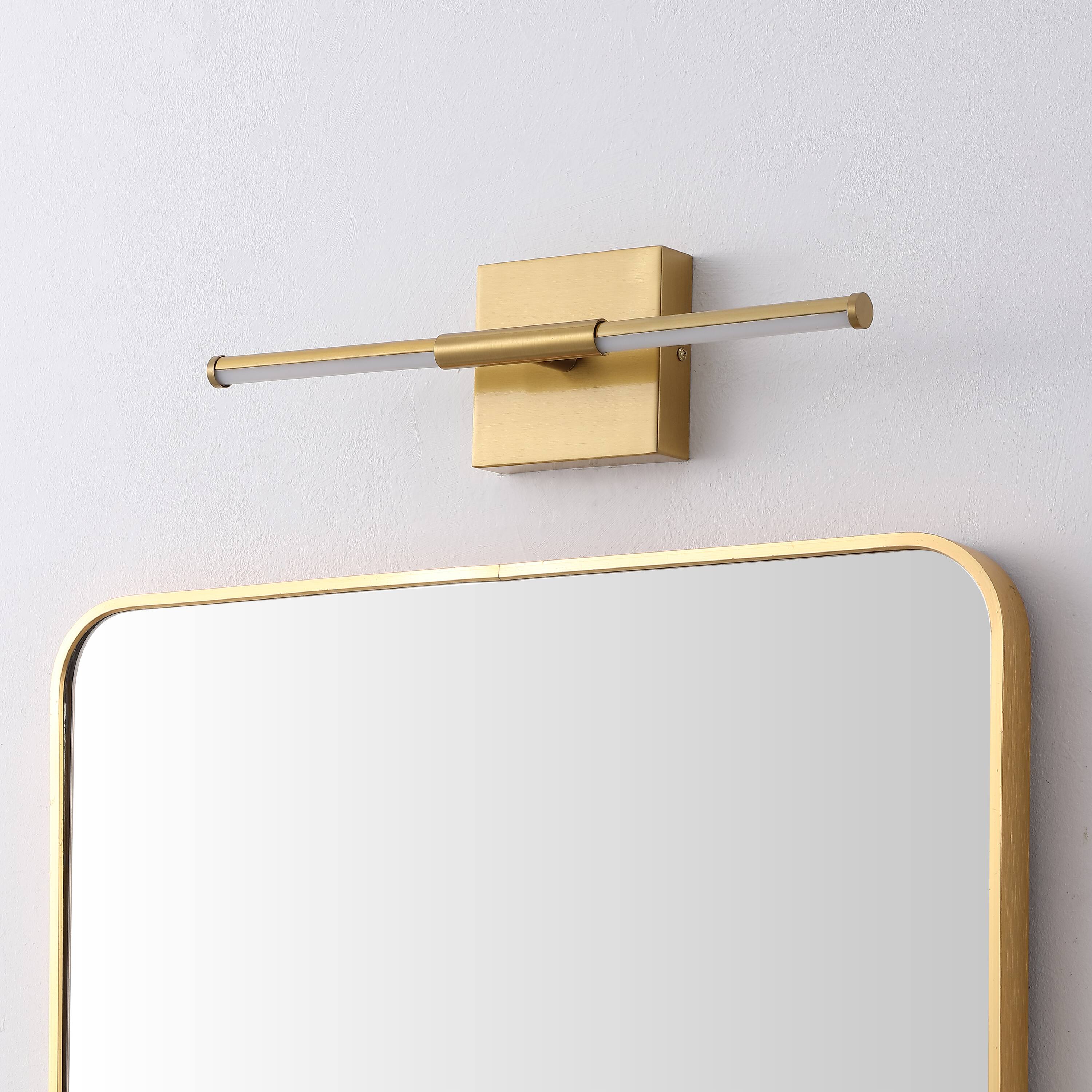 Alt View 10. Jonathan Y - McKenna 16.25" Modern Minimalist Dimmable Integrated LED Metal Wall Sconce, Brass Gold - Brass Gold.
