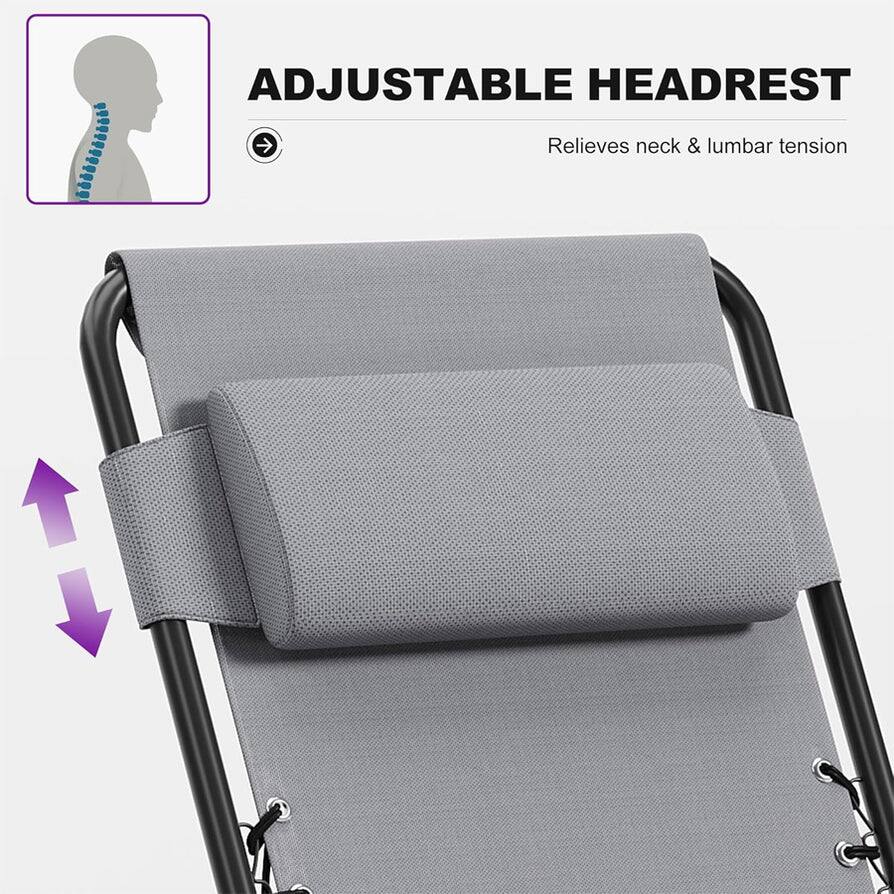 ADJUSTABLE HEADREST  
Relieves neck & lumbar tension