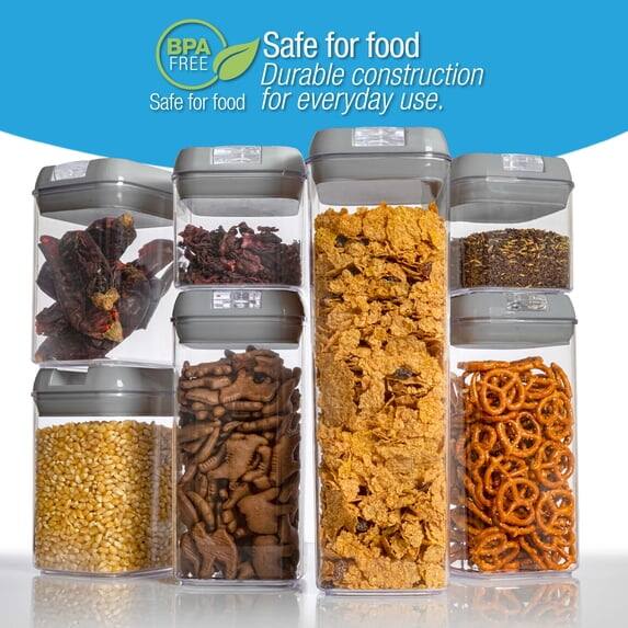 Cheer Collection Set of 7 Airtight Food Storage Containers Heavy Duty ...