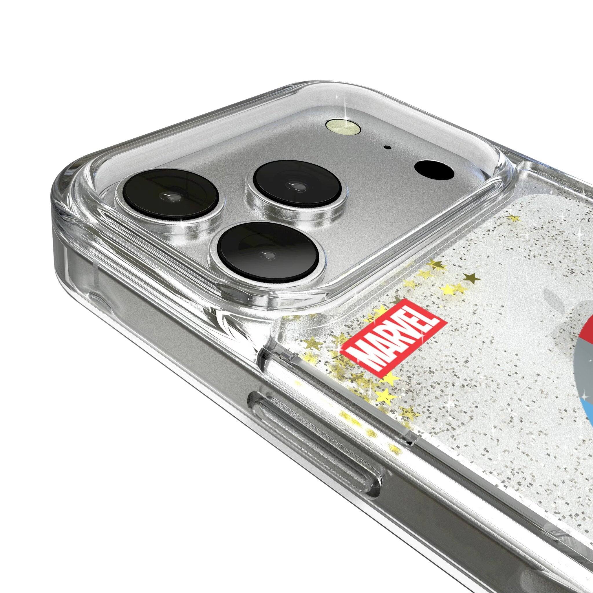 Left. Keyscaper - Marvel Sigil Glitter Phone Case - Apple iPhone 17 Pro - Thor.