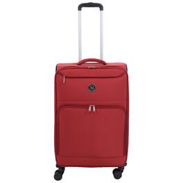 Martha Stewart - 27" Softside Luggage – Expandable Spinner Suitcase with 8 Wheels & Front Zip Pockets - TERRA COTTA
