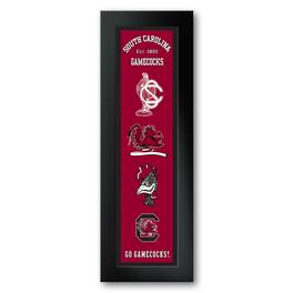Sporticulture - South Carolina Gamecocks Framed 12" x 36" Logo Heritage Art Print - Multicolor