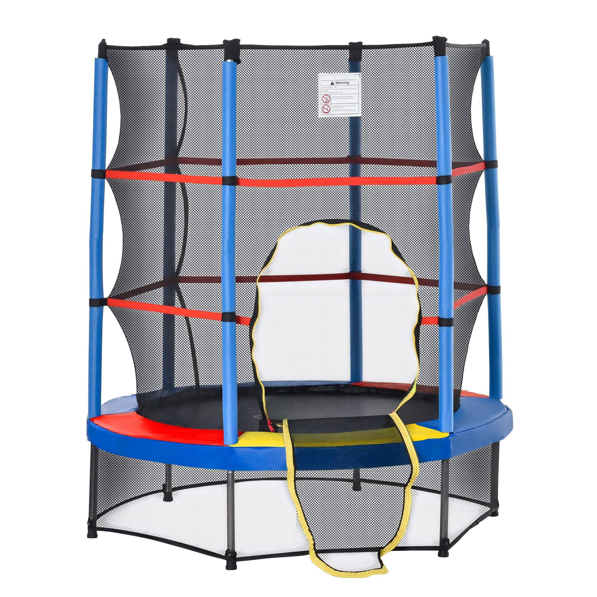 Front. HONGGE - Kids Indoor Trampoline with Enclosure Springless Bungee Design for Ages Three to Six.