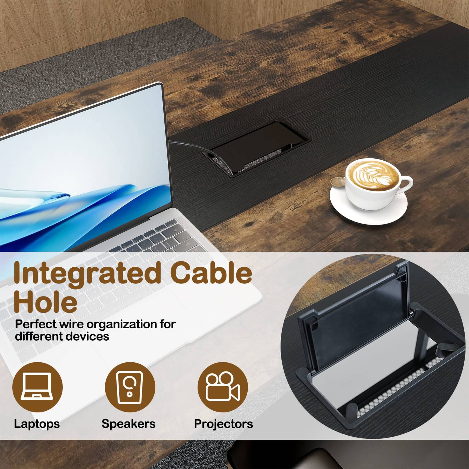 Integrated Cable Hole  
Perfect wire organization for different devices  
Laptops  
Speakers  
Projectors