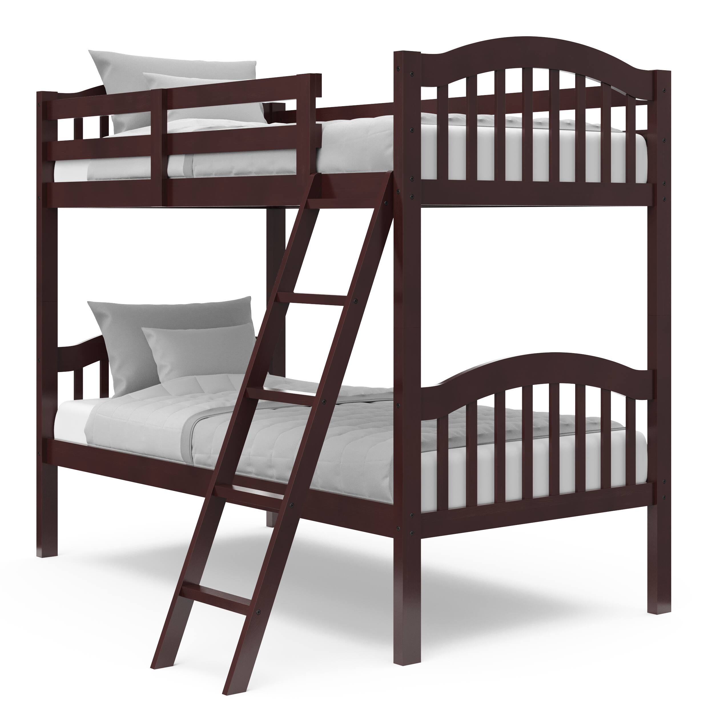 Front. Storkcraft - Long Horn Solid Hardwood Twin Bunk Bed - Espresso.