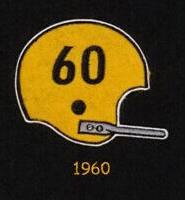 Alt View 2. Winning Streak Sports - Pittsburgh Football Steelers - Featuring Logos from 1954, 1960, 1962 & 1977 on a 22x14 Wool Blend Wall Hanging Banner - Multi.