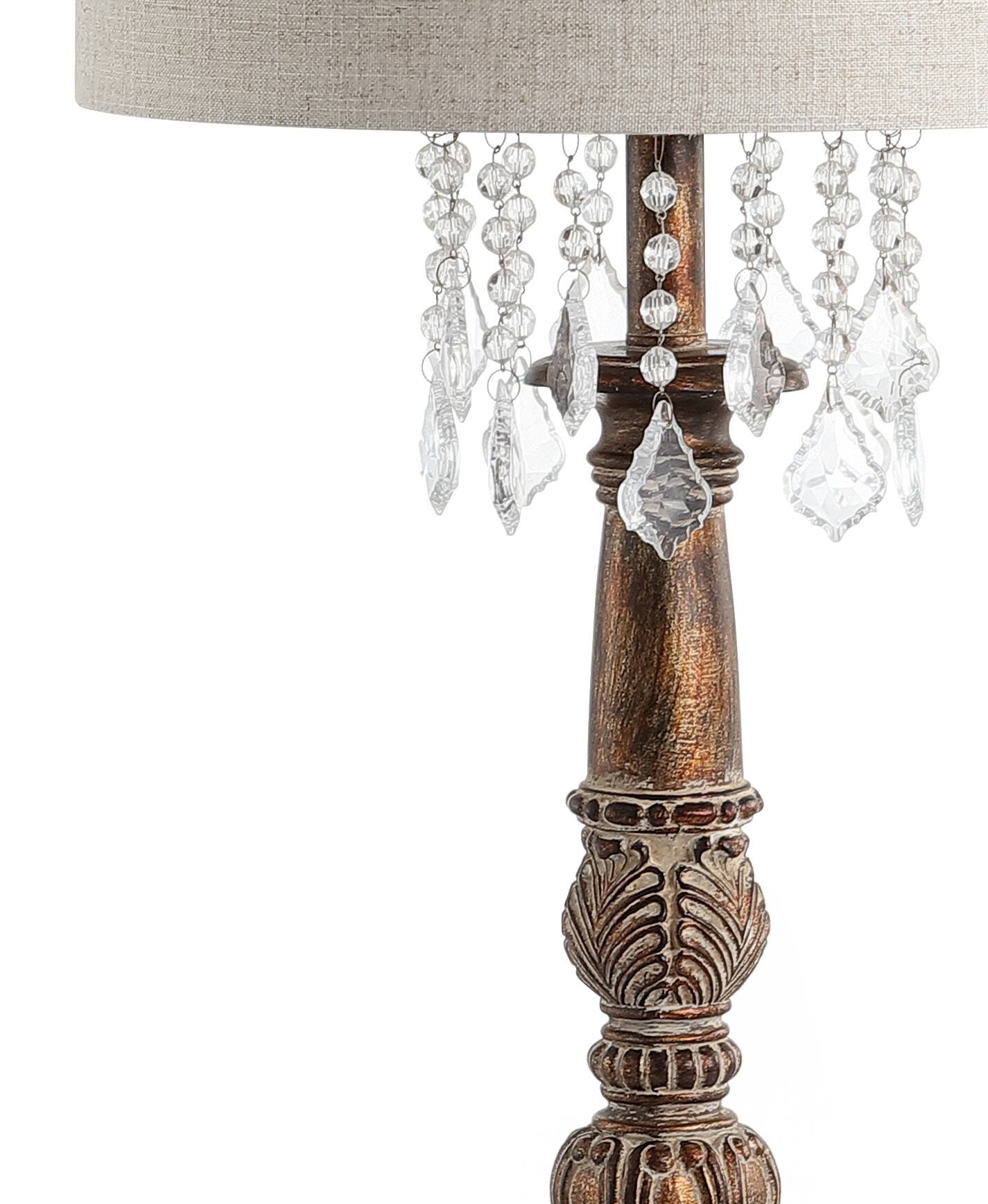 Alt View 3. Jonathan Y - Carlisle 33.5" Resin/Acrylic LED Table Lamp, Antique Brown - Antique Brown.