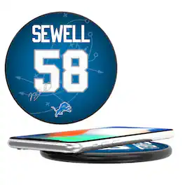 Keyscaper - Penei Sewell Black Detroit Lions Wireless Charging Station - Black