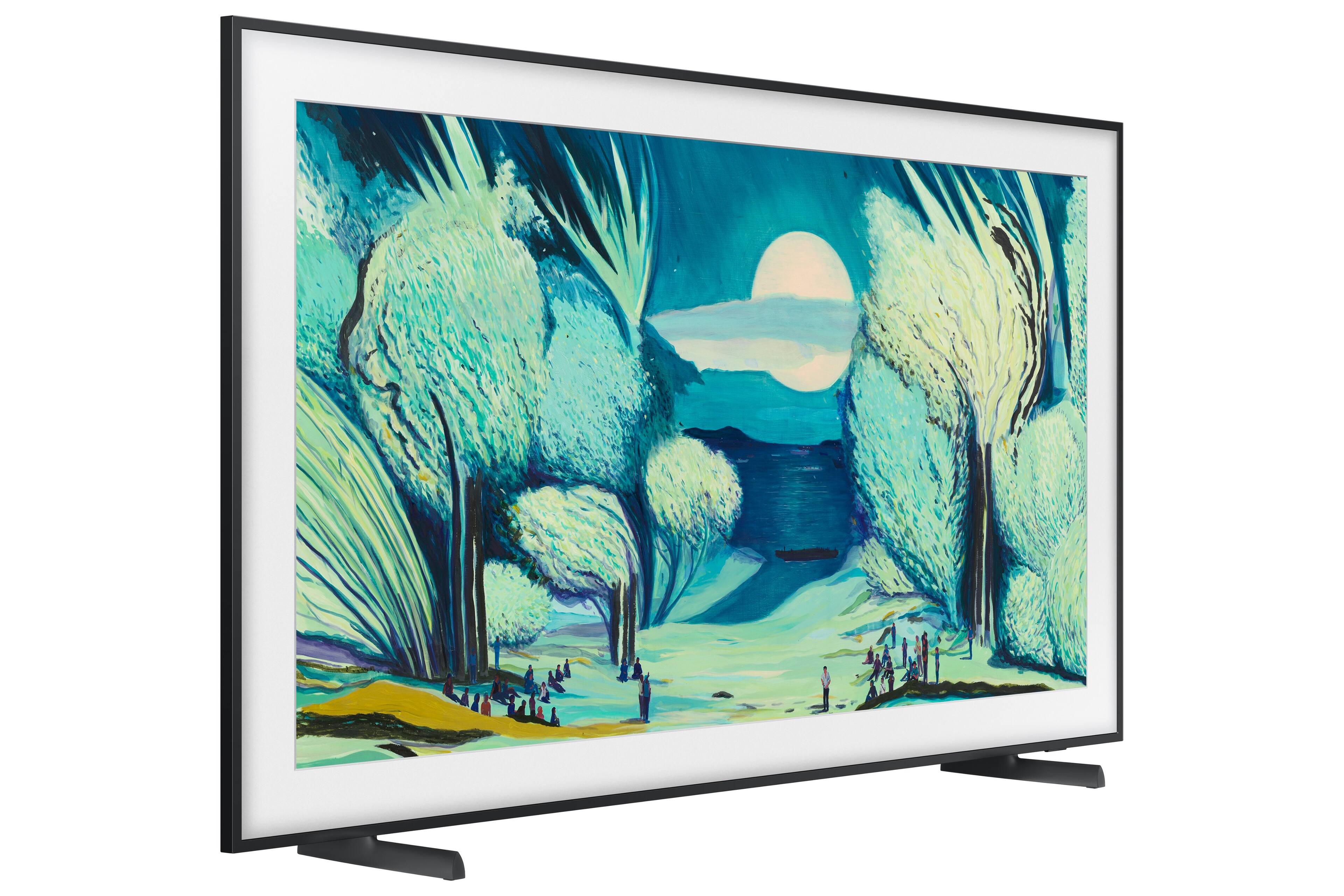 Angle. Samsung - Samsung QN65LS03FADXZA 65" The Frame QLED 4K Art Mode Vision AI Smart TV (2025) - Black.