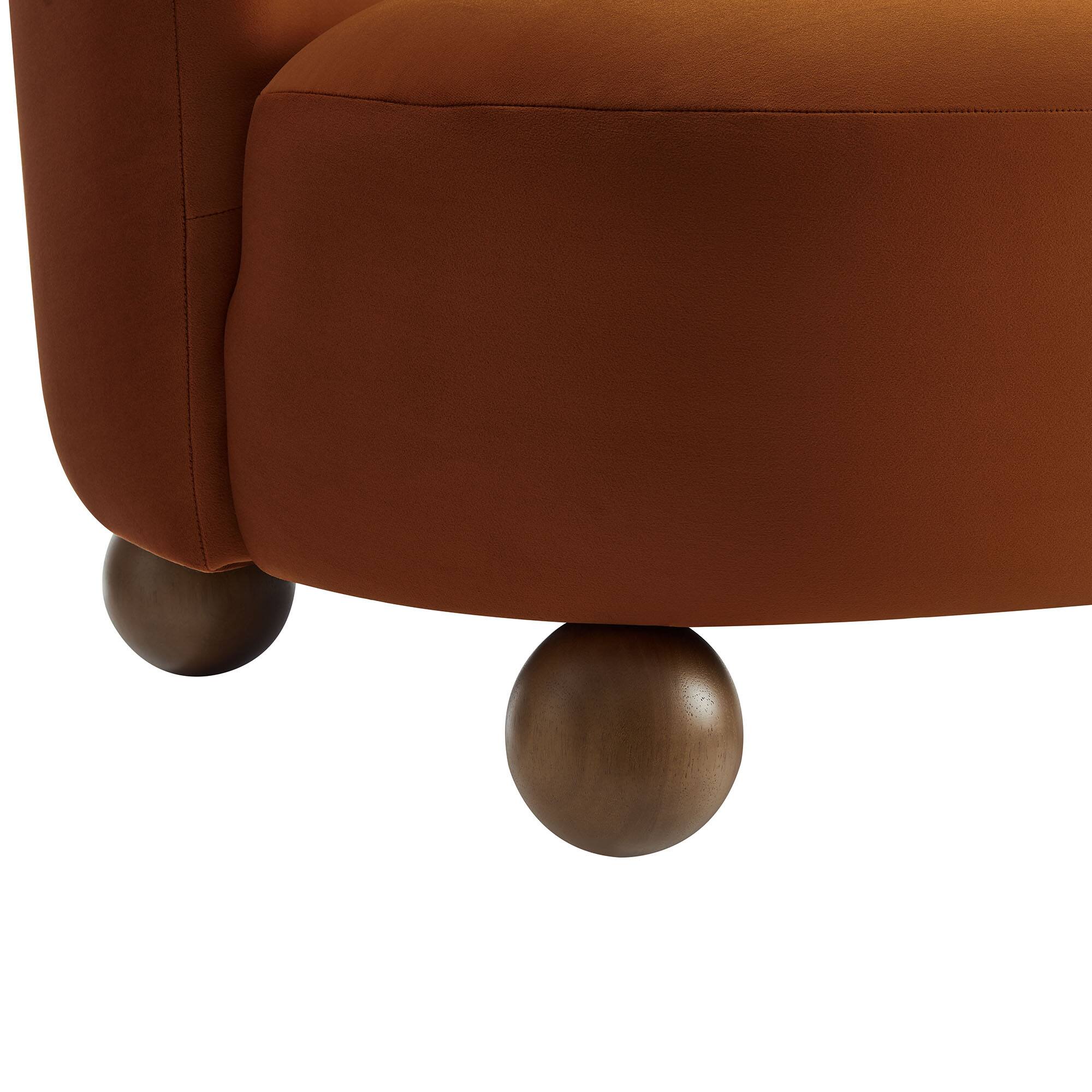 Alt View 5. Modway - Monroe Performance Velvet Accent Chair by Modway - Rust Walnut.